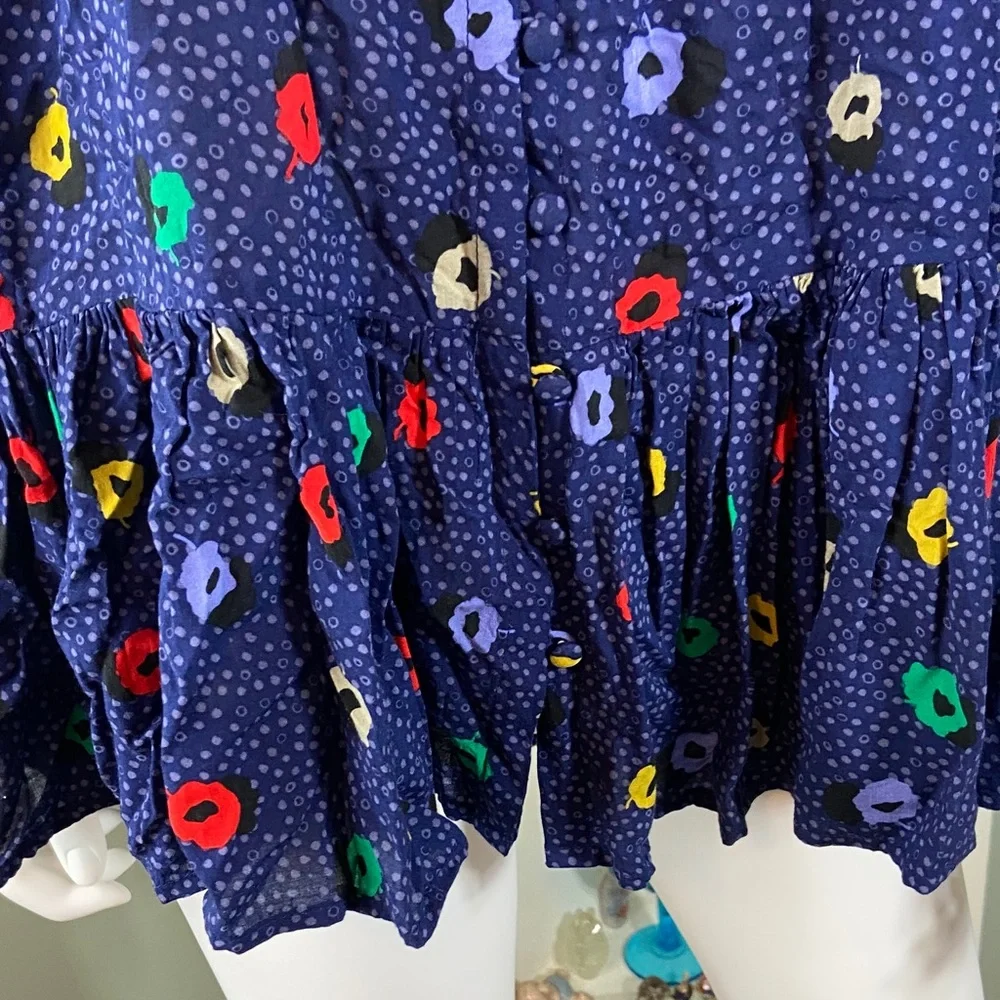 Maeve Lila Abstract Floral Blouse tunic tiered skirt babydoll S Anthropologie - Picture 6 of 12